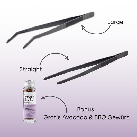 Tweezy Grill-Set — Large (36cm) + Straight (36cm) + Gratis Grillgewürz